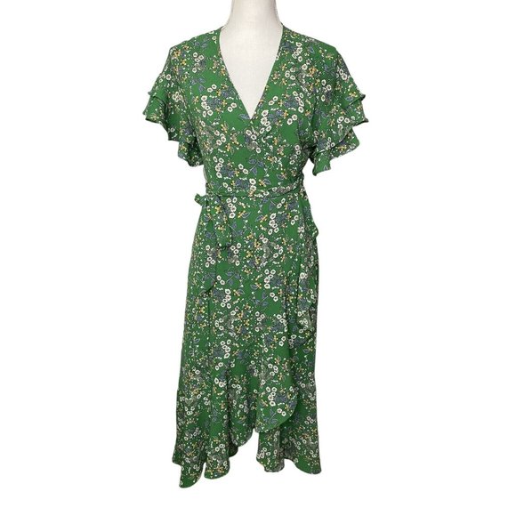 Max Studio Dresses & Skirts - max studio wrap dress Green Floral Print Size Xs